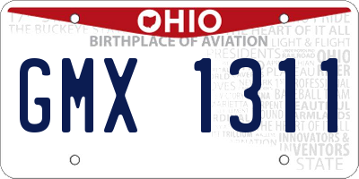OH license plate GMX1311