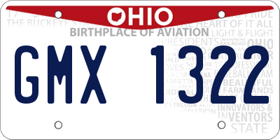 OH license plate GMX1322