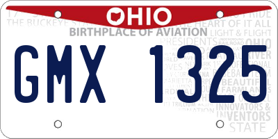 OH license plate GMX1325