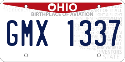 OH license plate GMX1337