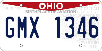 OH license plate GMX1346