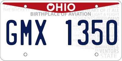OH license plate GMX1350