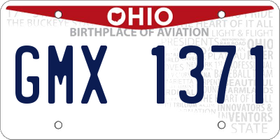 OH license plate GMX1371