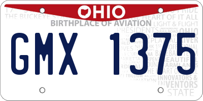 OH license plate GMX1375