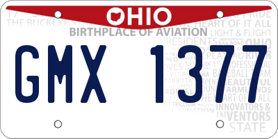 OH license plate GMX1377