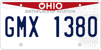 OH license plate GMX1380