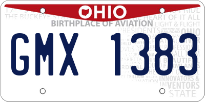 OH license plate GMX1383