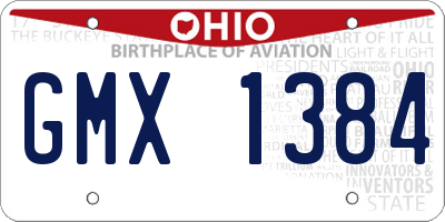OH license plate GMX1384