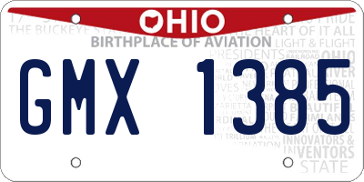 OH license plate GMX1385