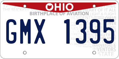 OH license plate GMX1395