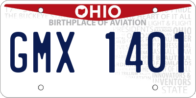OH license plate GMX1401