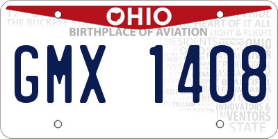 OH license plate GMX1408