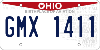 OH license plate GMX1411