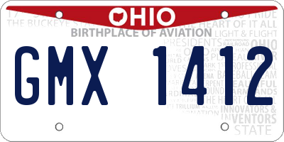 OH license plate GMX1412