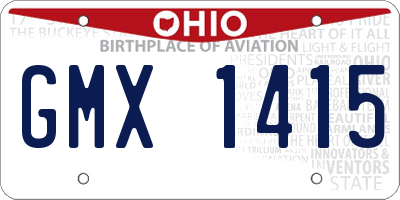 OH license plate GMX1415