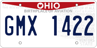 OH license plate GMX1422