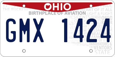 OH license plate GMX1424