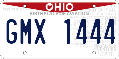 OH license plate GMX1444