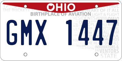 OH license plate GMX1447