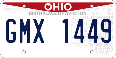 OH license plate GMX1449
