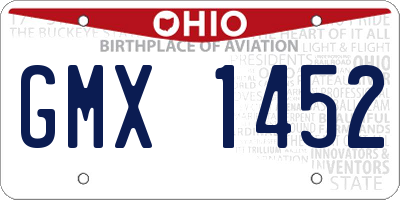OH license plate GMX1452