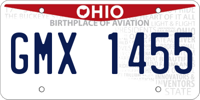OH license plate GMX1455