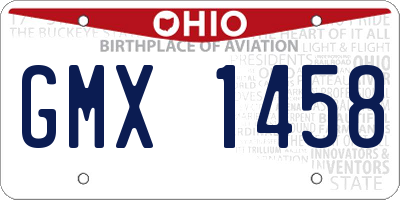 OH license plate GMX1458
