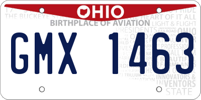 OH license plate GMX1463