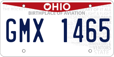 OH license plate GMX1465