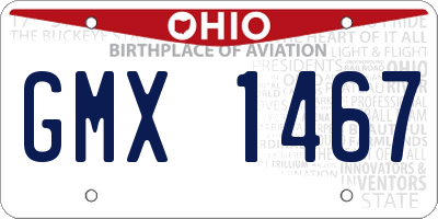 OH license plate GMX1467