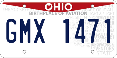 OH license plate GMX1471