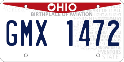 OH license plate GMX1472