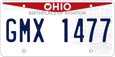 OH license plate GMX1477