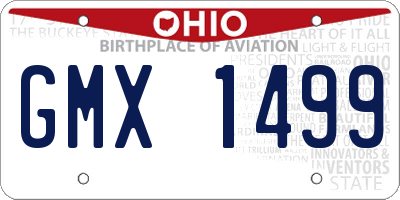 OH license plate GMX1499