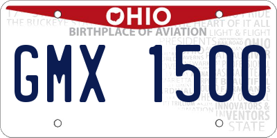 OH license plate GMX1500