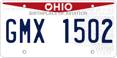 OH license plate GMX1502