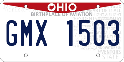 OH license plate GMX1503