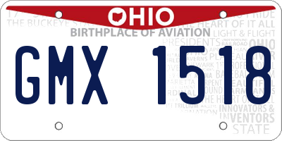 OH license plate GMX1518