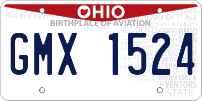 OH license plate GMX1524
