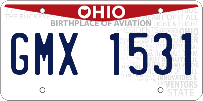 OH license plate GMX1531