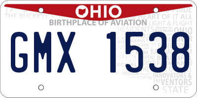 OH license plate GMX1538