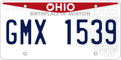 OH license plate GMX1539