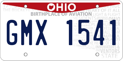 OH license plate GMX1541