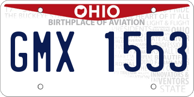 OH license plate GMX1553