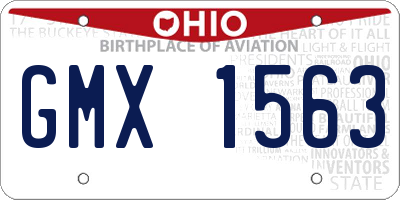 OH license plate GMX1563