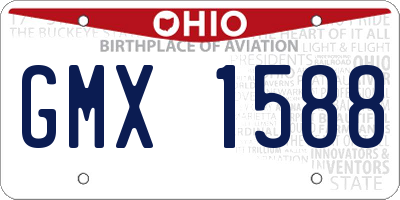 OH license plate GMX1588