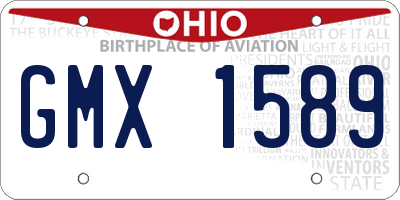 OH license plate GMX1589