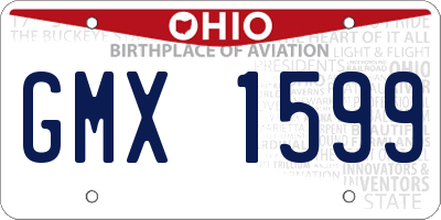 OH license plate GMX1599