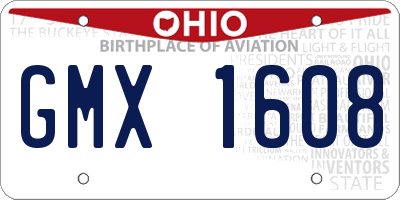 OH license plate GMX1608