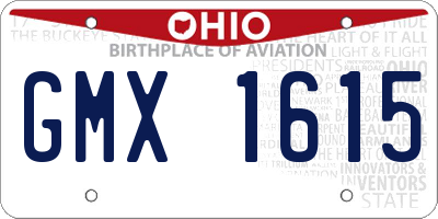 OH license plate GMX1615